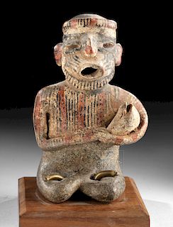Attractive Nayarit Polychrome Seated Musician