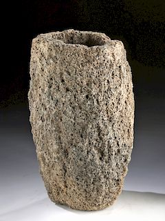 16th C. Hawaiian Stone Kukui Nut Lamp