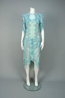 ZANDRA RHODES PRINTED RAYON DRESS, 1980s.