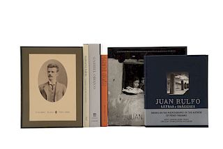 Jiménez, Víctor / Fuentes, Carlos / Buchloh, Benjamin H.D. Libros sobre Guillermo Kahlo, Juan Rulfo, Gabriel Orozco...  Pzs: 6.