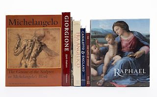 Anderson, Jaynie / Morachiello, Paolo / Théberge, Pierre... Libros sobre Giorgione, Fra Angelico, Miguel Ángel, Rafael... Piezas: 7.
