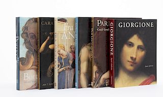 Lightbown, Ronald / Spike, John T. / Natali, Antonio... Libros sobre Botticelli, Caravaggio, Fra Angelico, Andrea del Sarto... Pzas: 6.