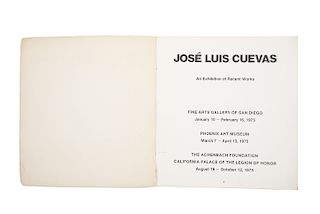 José Luis Cuevas an Exhibition of Recent Works. California, 1974. Firmado por José Luis Cuevas.