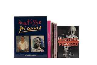 Gilot, Françoise / Flam, Jack / Bois, Yve-Alain / Cassou, Jean / Cowling, Elizabeth. Libros sobre Matisse y Picasso. Piezas: 5.