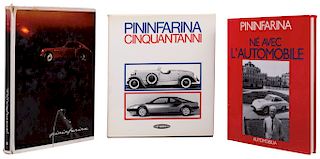 Varios Autores. Pininfarina Cinquantanni / Pininfarina. Né avec l'Automobile / Pininfarina. Torino, 1968 / 1980 / 1993. Piezas: 3.