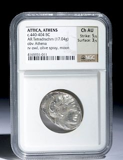 Greek Attica Athena & Owl Tetradrachm - 17.04 g