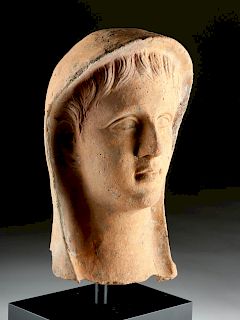 Fine Etruscan Terracotta Female Votive Head