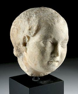 Roman Julio-Claudian Period Marble Head of a Child