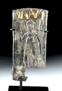 Roman Gold and Silver Repousse Figural Panel - 21.9 g
