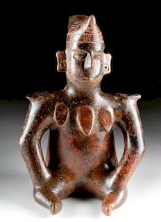 Fine Colima Redware Seated Shaman Figure
