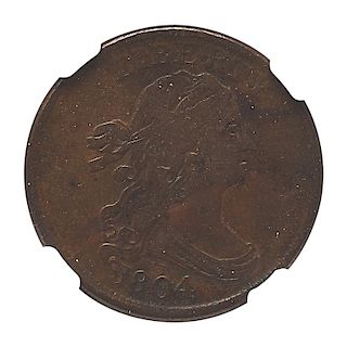 U.S. 1804 CROSSLET 4 WITH STEMS 1/2C COIN
