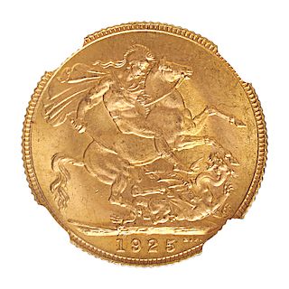 GREAT BRITAIN 1925 SOVEREIGN GOLD COIN