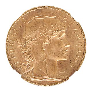 FRANCE 1908 20 FRANCS GOLD COIN