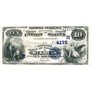 U.S. 1889 $10 NATIONAL BANK OF COMMERCE ST. LOUIS, MO NOTE