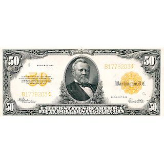 U.S. 1922 $50 GOLD CERTIFICATE