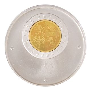 CZECH REPUBLIC 2000 KORUN SILVER/GOLD ND PROOF COIN
