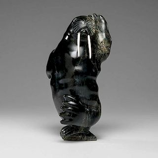 Inuit Dancing Walrus Stone Sculpture 