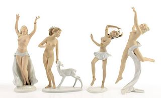 Group of 4 Schaubach Kunst Porcelain Figurines