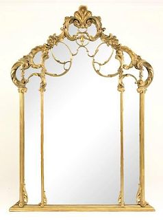 19th C. Italian Rococo Giltwood Overmantel Mirror