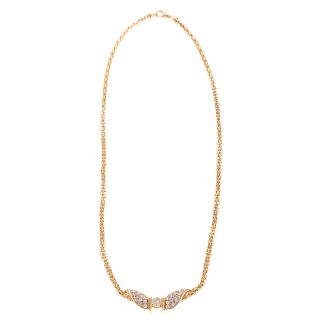A Ladies Diamond Necklace in 14K Gold