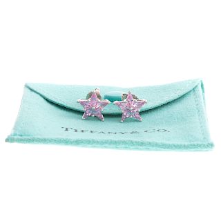 A Pair of Pink Sapphire Earrings by Tiffany & Co.