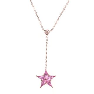A Ladies Pink Sapphire Necklace by Tiffany & Co.