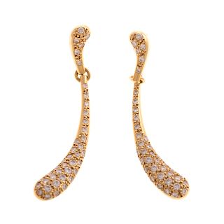 A Pair of Tiffany Diamond Drop Earrings in 18K