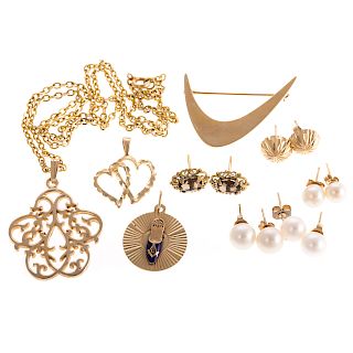 A Collection of Ladies 14K Gold Jewelry