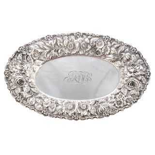 Stieff "Rose" Repousse Sterling Bread Tray