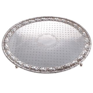 Kirk Coin Silver Oval Footed Presentation Tray