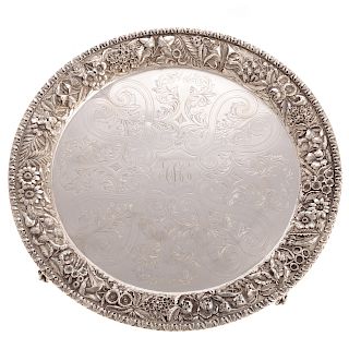 Attractive Kirk Repousse Sterling Waiter Tray