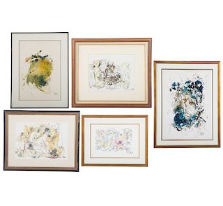 Mario Silva. Five Framed Watercolors
