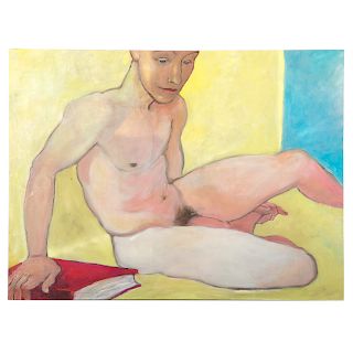 C. Ruppert. Male Nude with Red Book