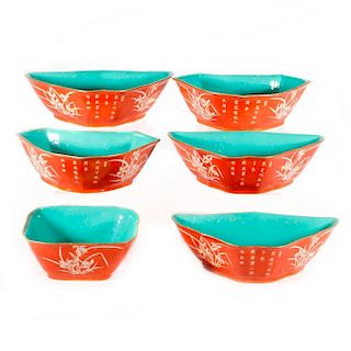 A set of six Chinese Porcelain serving bowls.