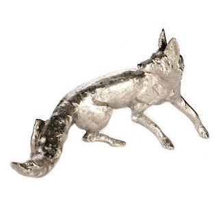 A cast metal fox.