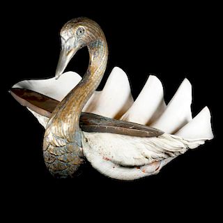 Giant clam shell swan.