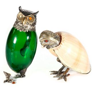 Two owl figures.