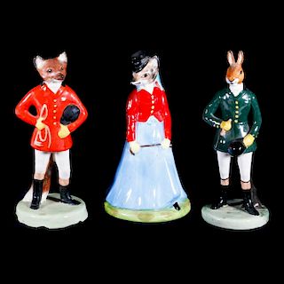 Three Staffordshire figures.