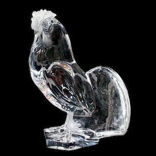 A LARGE LALIQUE CLEAR ROOSTER