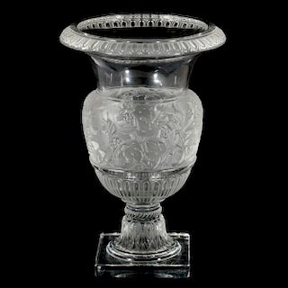A LARGE LALIQUE CLEAR AND FROSTED GLASS "VERSAILLES" URN FORM