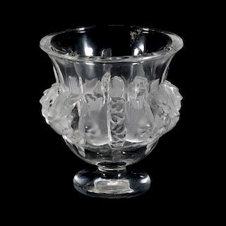 A LALIQUE CLEAR AND FROSTED GLASS VASE "DAMPIERRE"