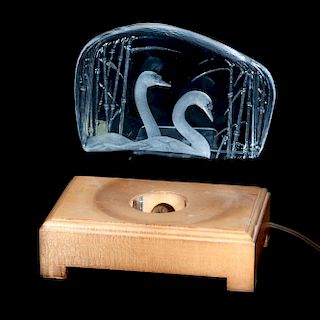 N. YOUNG AND SON, NEW YORK GLASS SWAN PANEL