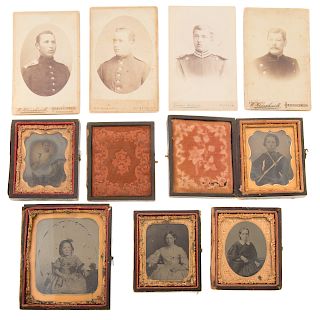 5 Cased Images, 4 Possibly Ambrotype of Women and