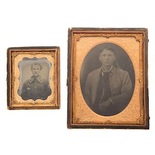 2 Civil War Era Cased Images of Young Men