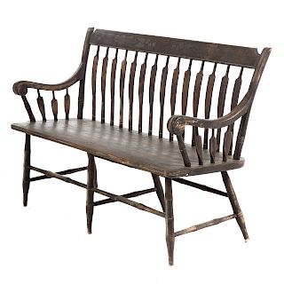 American Windsor Painted Arrow-back Bench