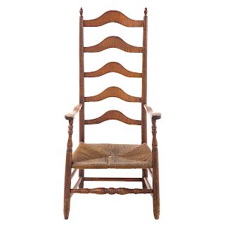 Pennsylvania Federal Tiger Maple Ladder Back Chair