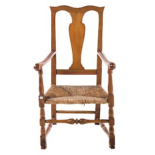 New England Queen Anne Maple Arm Chair