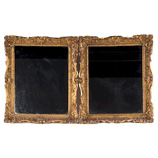 Pair George III Style Carved Giltwood Mirrors