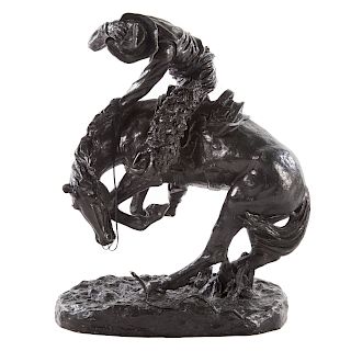 After Frederic Remington. The Rattlesnake Bronze