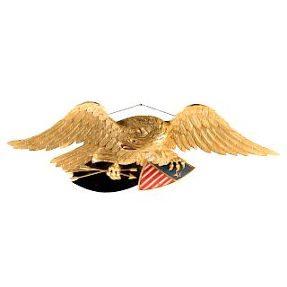 American Painted and Gilt Wood Eagle